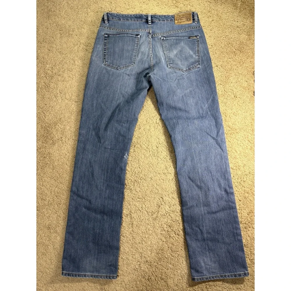 Volcom Solver Modern Straight Jean Men 32 Blue Denim Skater Y2K